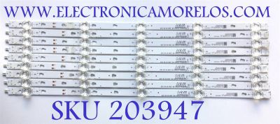 KIT DE LED'S PARA TV JVC (9 PIEZAS) / NUMERO DE PARTE LED49D05A-ZC29AG-01E / 30349005214E / E331251 / 49000M36S / 200908AC03 / PANEL CC500PV7D / MODELO LT-50MAW705
